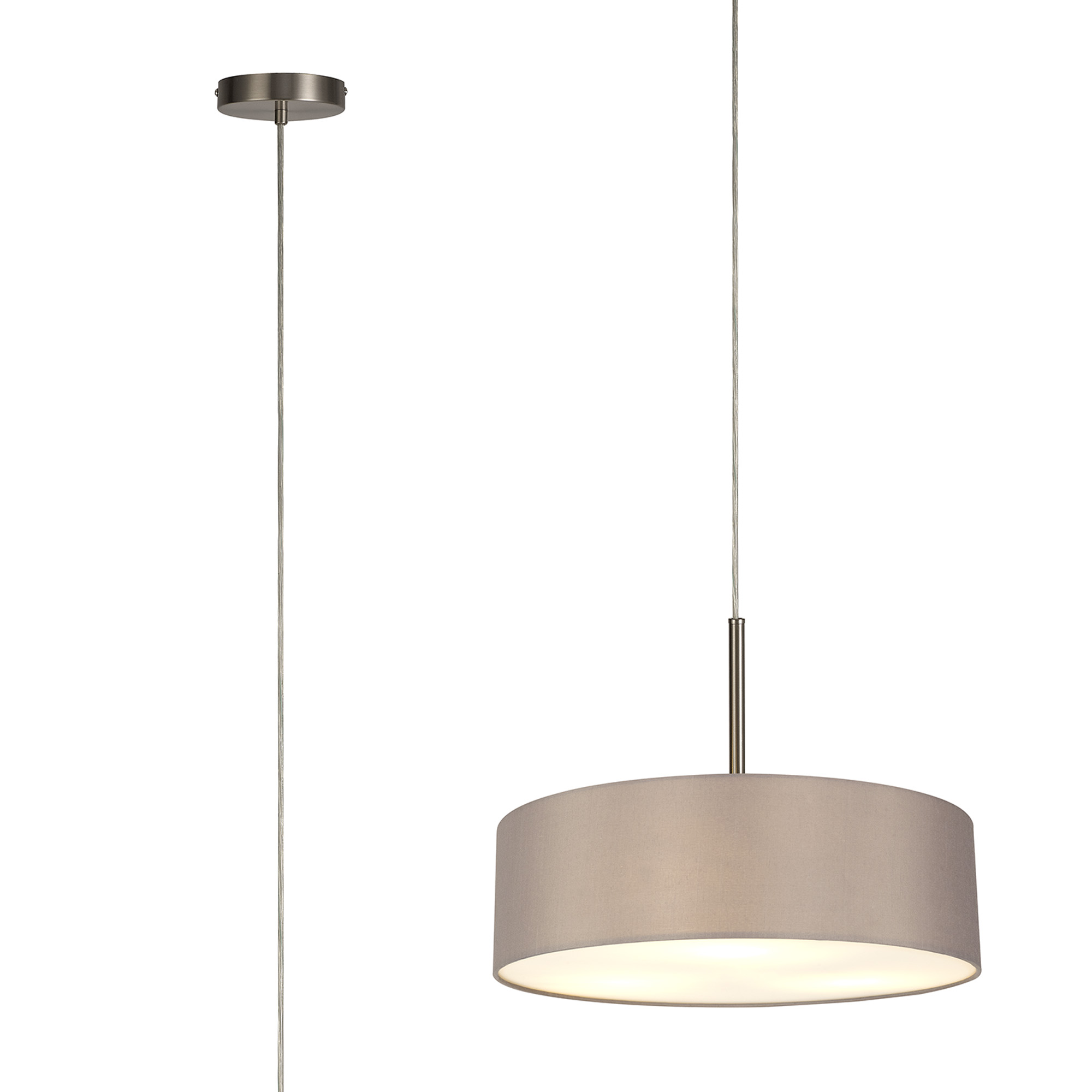 DK0762  Baymont 45cm 5 Light Pendant Satin Nickel, Grey